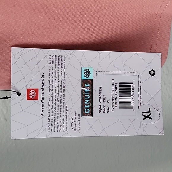 NWT 686 Everywhere Double Knit Performance Shorts, Size XLarge, Color Rosette - Picture 13 of 15